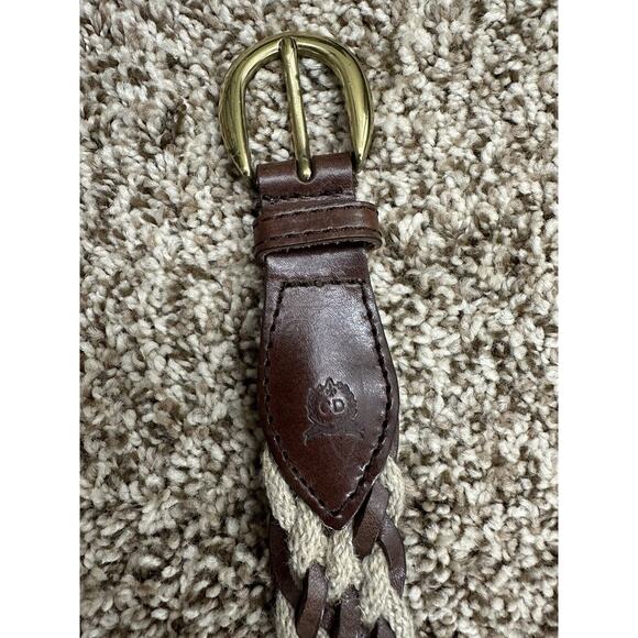 Vintage CHRISTIAN DIOR Womens 36 Brown Leather Blend Braided Belt Made in Spain main image 11